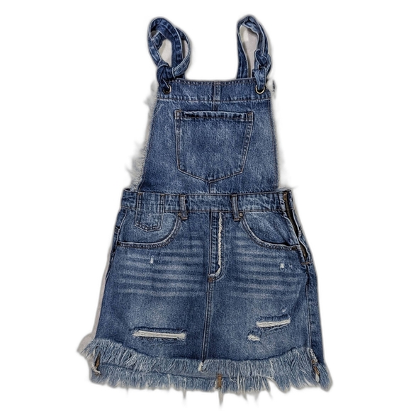 Denim Overall/Skirtall Dress - Picture 2 of 9